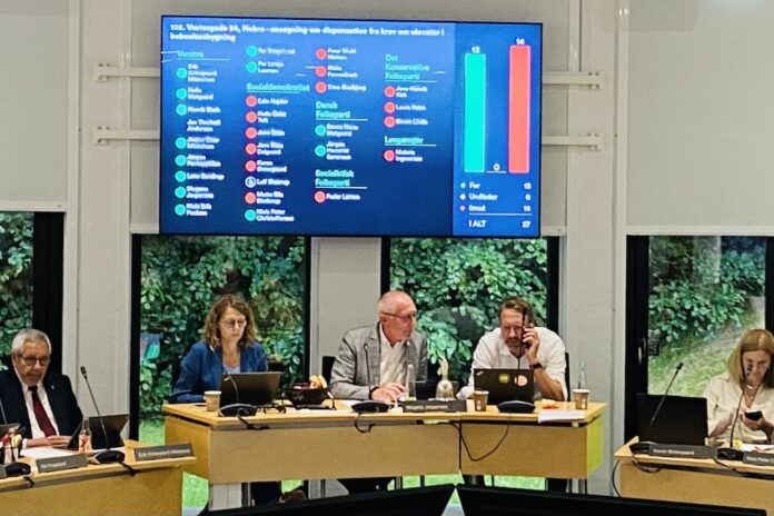 Boligbyggeri på Vestergade i Hobro hvor elevatorkrav har været til debat i byrådet.