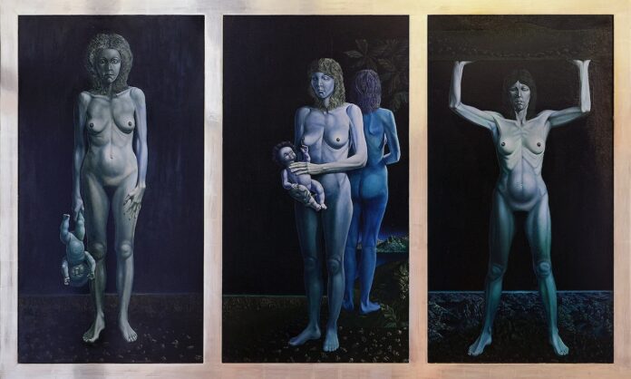 Kunstværker af Jørgen Boberg udstillet i Kunstetagerne Hobro med fokus på magisk realisme og surrealistiske motiver.