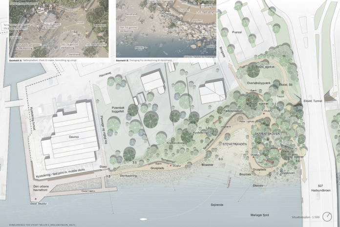 Planer for Brolandingen i Hadsund med ny havnepark og byudvikling ved fjorden